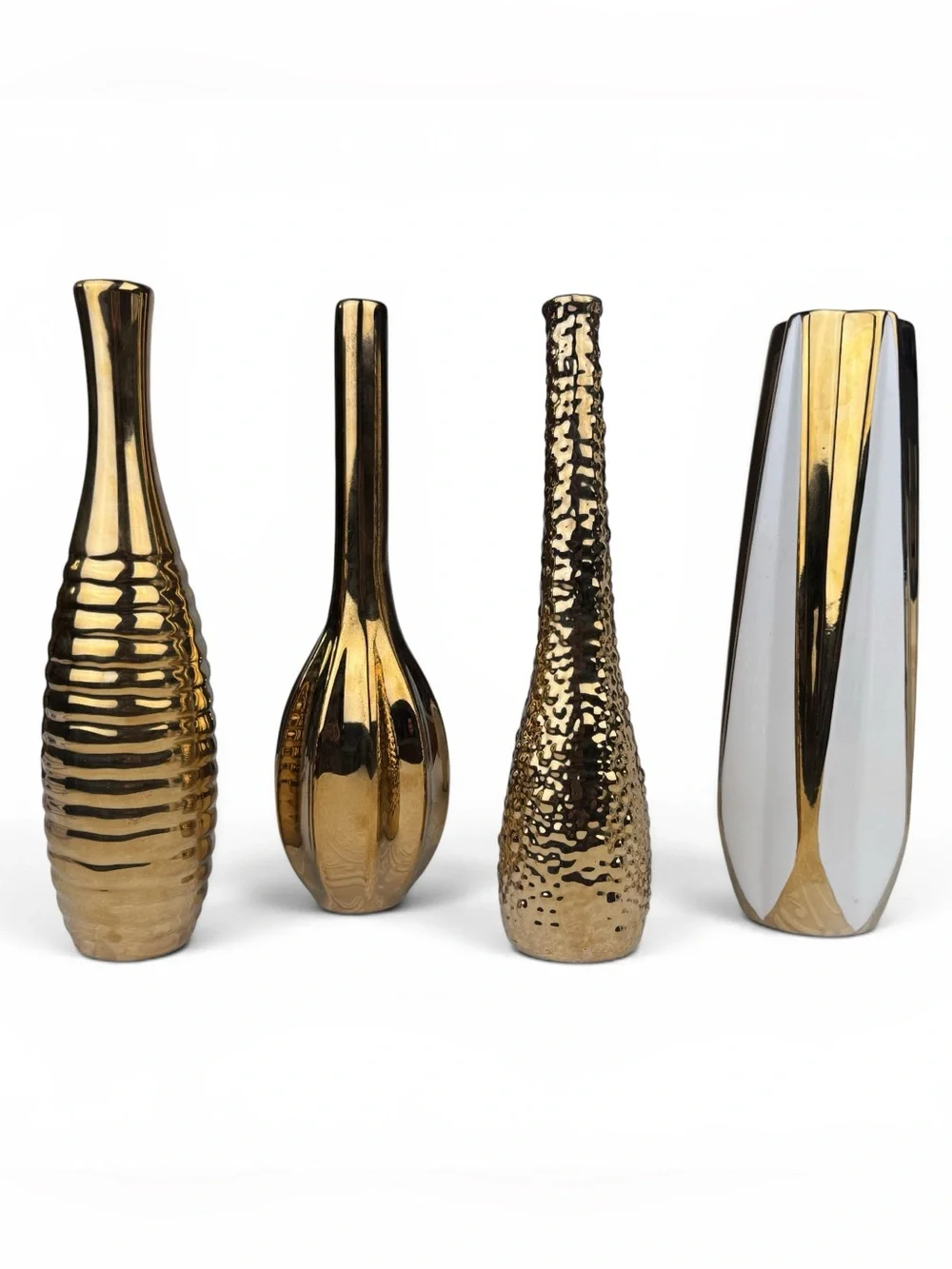Gold Decorative Ceramic Vase Set - Stylish Home Accents